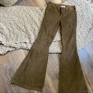 Free People Courduroy Olive/Khaki Bell Bottoms Size 27